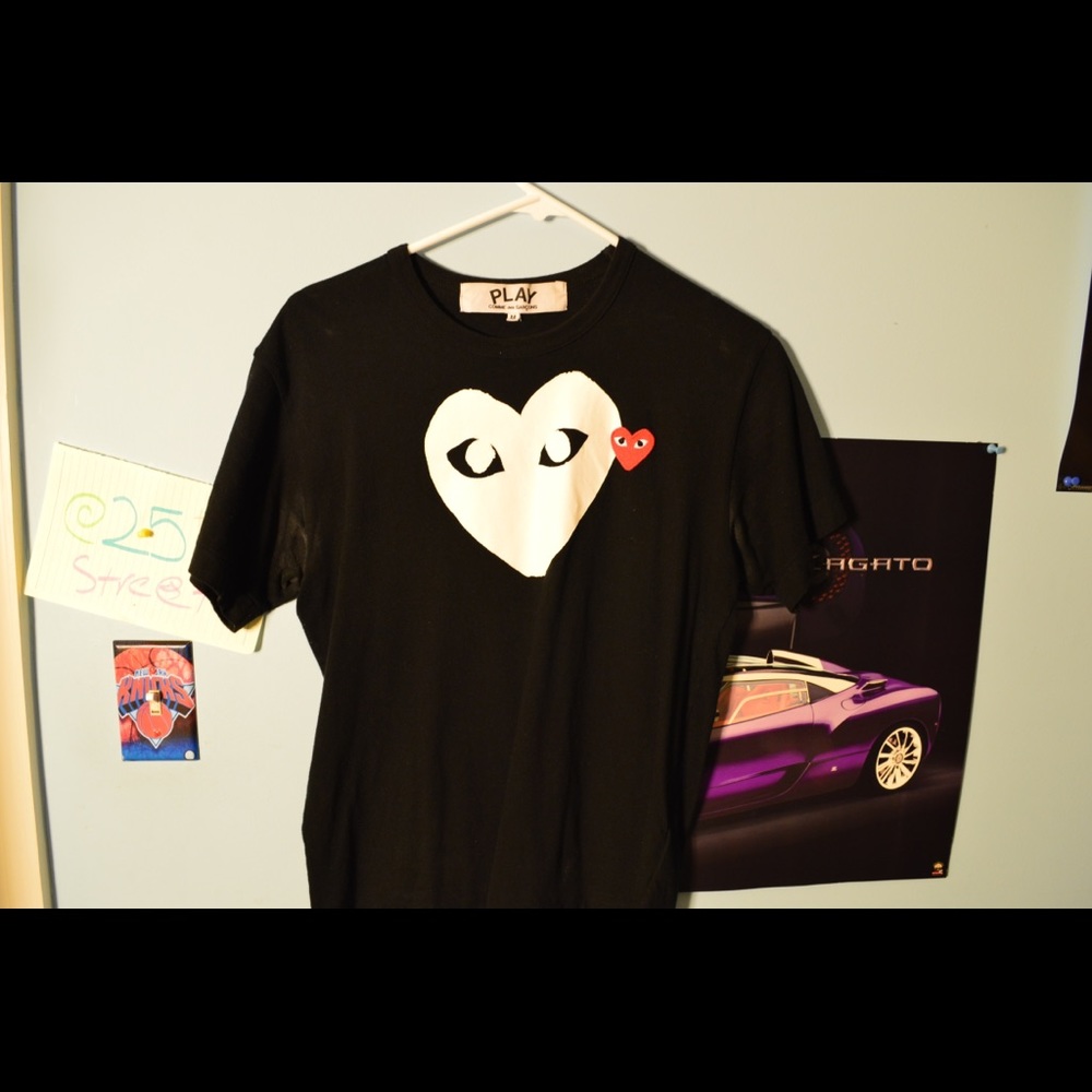 CDG embroidered heart tee
